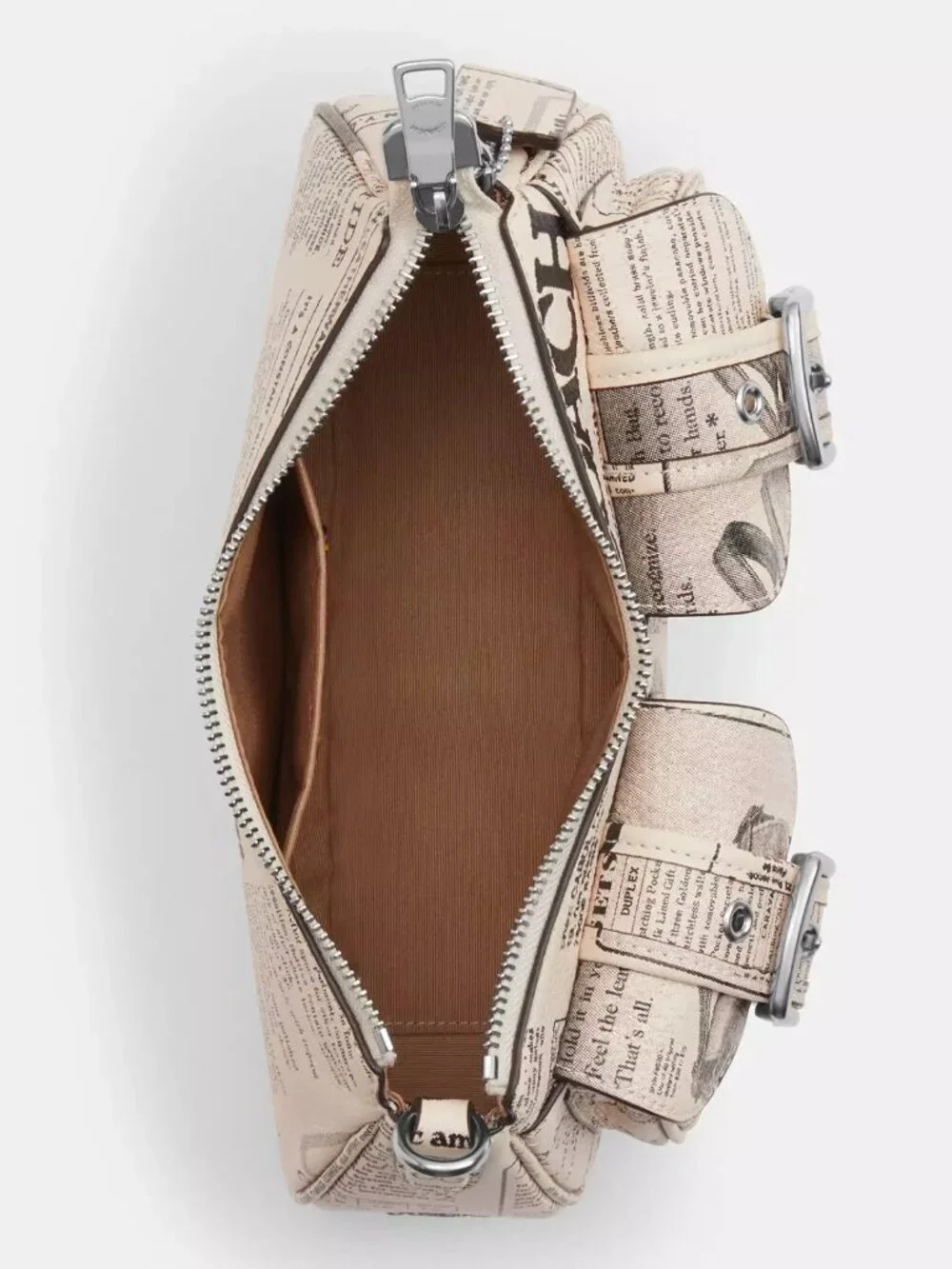 Coach CDC12 Ashton Shoulder Bag With Newspaper Print in Pebbled Leather *SEALED* - Picture 4 of 14